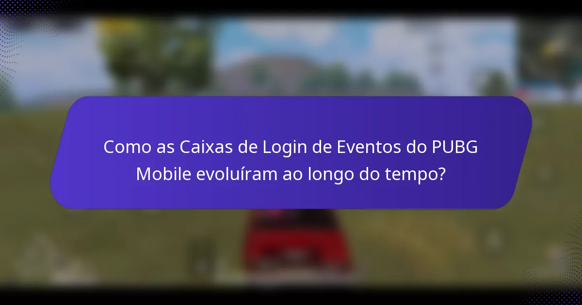 Como as Caixas de Login de Eventos do PUBG Mobile evoluíram ao longo do tempo?