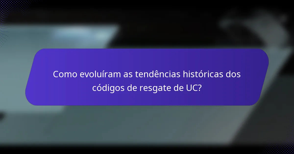Como evoluíram as tendências históricas dos códigos de resgate de UC?