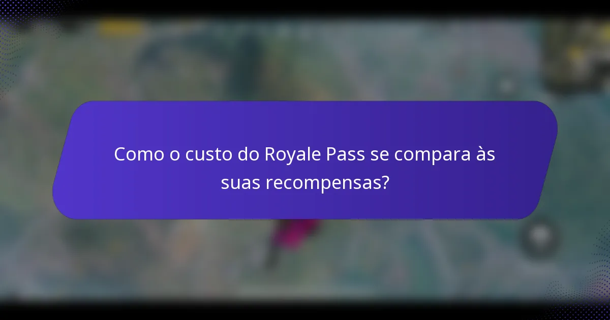 Como o custo do Royale Pass se compara às suas recompensas?