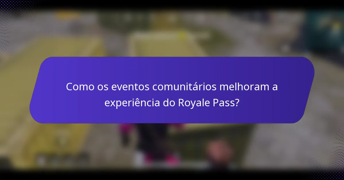 Como os eventos comunitários melhoram a experiência do Royale Pass?