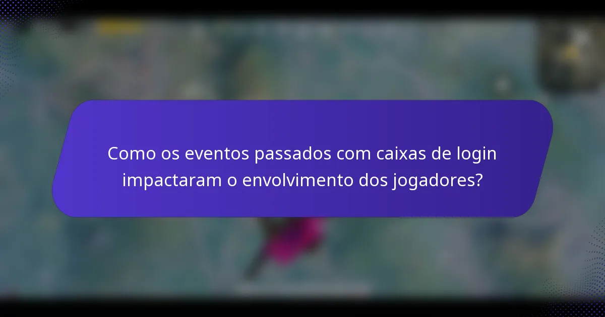 Como os eventos passados com caixas de login impactaram o envolvimento dos jogadores?