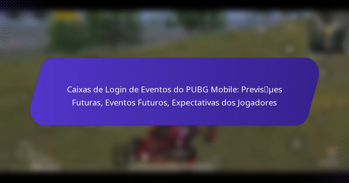 Caixas de Login de Eventos do PUBG Mobile: Previsões Futuras, Eventos Futuros, Expectativas dos Jogadores