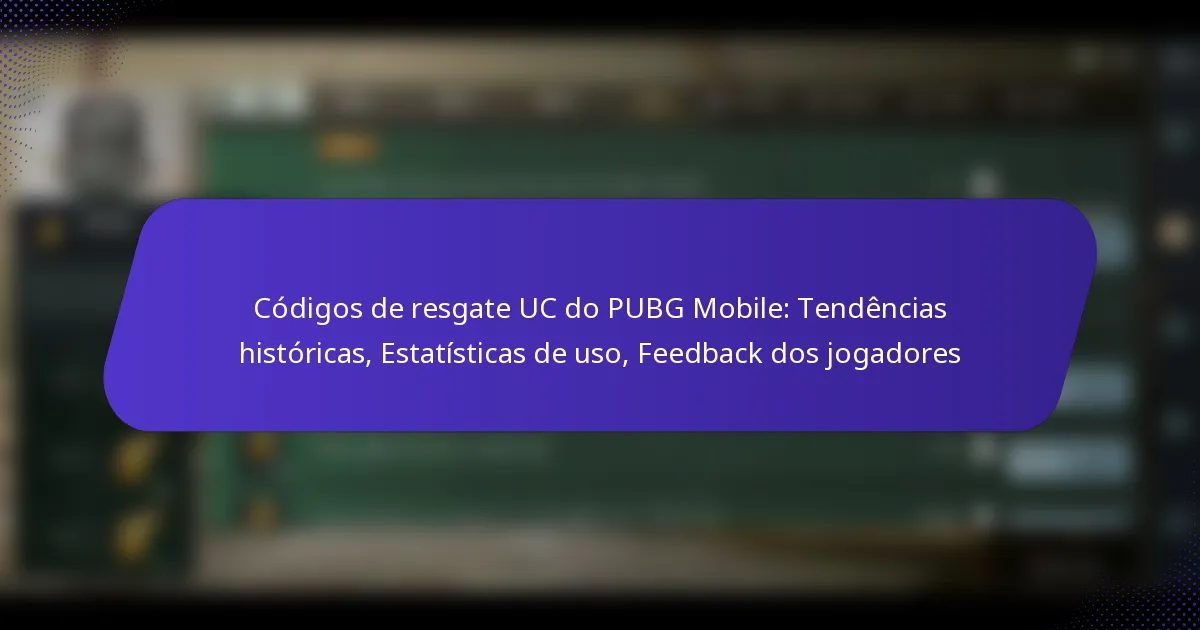 Códigos de resgate UC do PUBG Mobile: Tendências históricas, Estatísticas de uso, Feedback dos jogadores