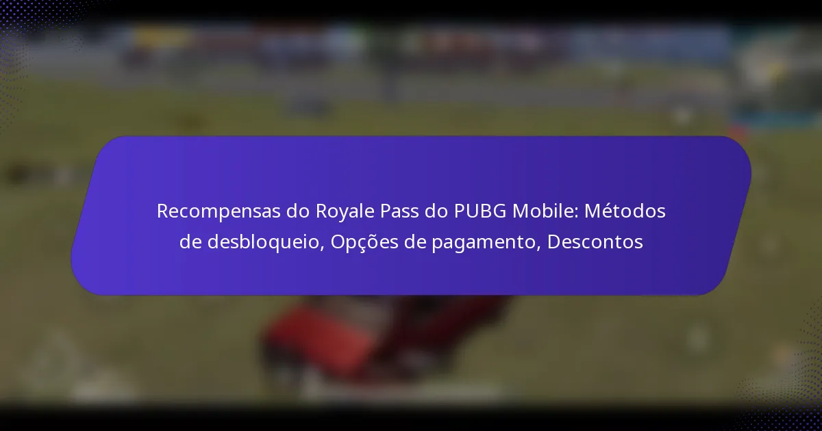 Recompensas do Royale Pass do PUBG Mobile: Métodos de desbloqueio, Opções de pagamento, Descontos