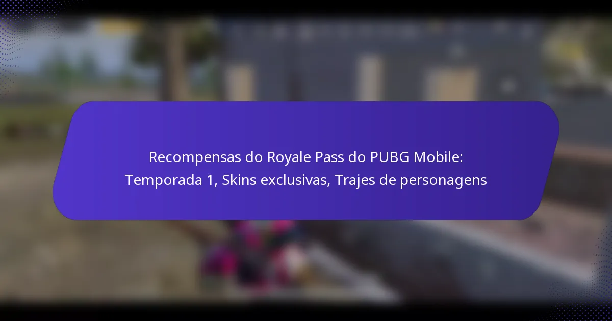 Recompensas do Royale Pass do PUBG Mobile: Temporada 1, Skins exclusivas, Trajes de personagens