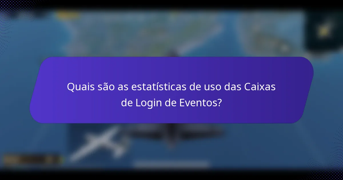 Quais são as estatísticas de uso das Caixas de Login de Eventos?