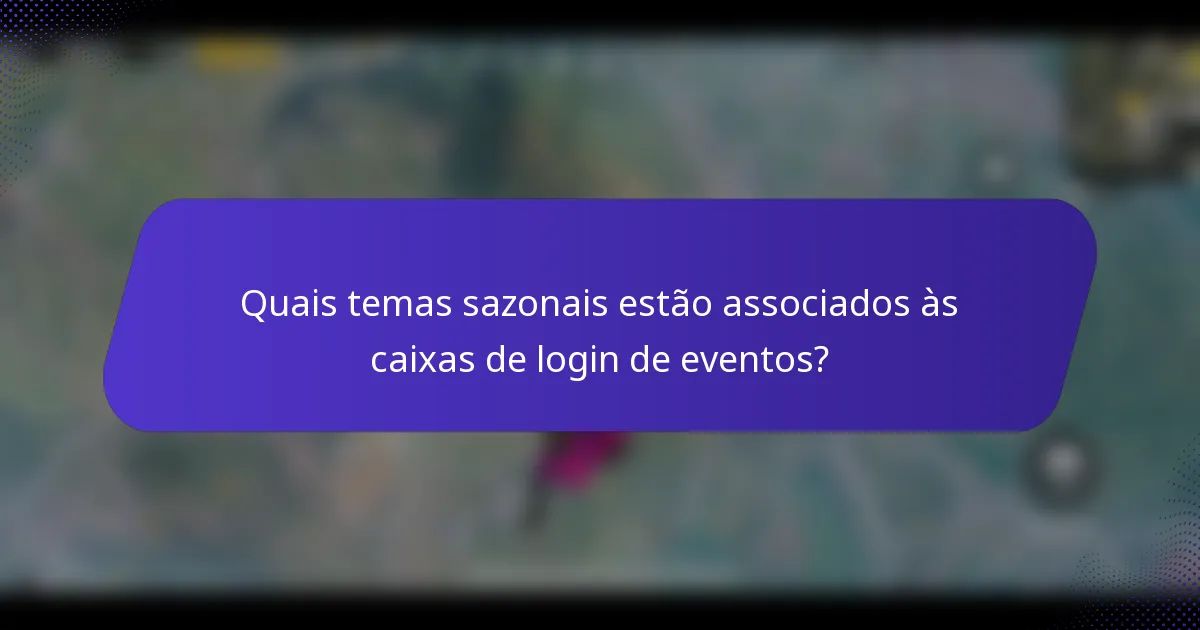 Quais temas sazonais estão associados às caixas de login de eventos?
